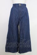 axes femme / バックリボンワイドデニムパンツ M インディゴ T-25-07-31-027-AX-PA-SA-ZT