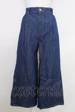 画像1: axes femme / バックリボンワイドデニムパンツ M インディゴ T-25-07-31-027-AX-PA-SA-ZT