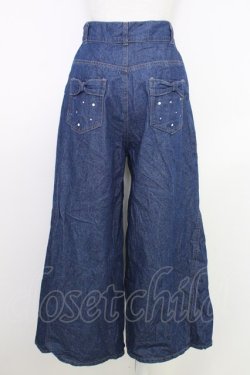 画像2: axes femme / バックリボンワイドデニムパンツ M インディゴ T-25-07-31-027-AX-PA-SA-ZT