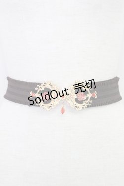 画像1: axes femme / 薔薇モチーフゴムベルト  ブラウンＸゴールド T-25-07-31-028-AX-ZA-SA-ZT444-F005