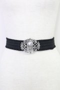 axes femme POETIQUE / 気球モチーフゴムベルト  黒Ｘシルバー T-25-07-31-029-AX-ZA-SA-ZT