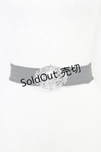 axes femme POETIQUE / 気球モチーフゴムベルト  黒Ｘシルバー T-25-07-31-029-AX-ZA-SA-ZT