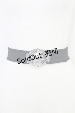 画像1: axes femme POETIQUE / 気球モチーフゴムベルト  黒Ｘシルバー T-25-07-31-029-AX-ZA-SA-ZT