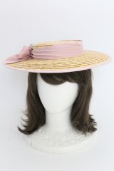 LOLITAその他 / リボンストローキャノティエ  ナチュラル×ピンク T-25-07-31-031-LO-AC-OW-ZT