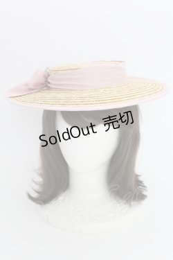 画像1: LOLITAその他 / リボンストローキャノティエ  ナチュラル×ピンク T-25-07-31-031-LO-AC-OW-ZT-K004