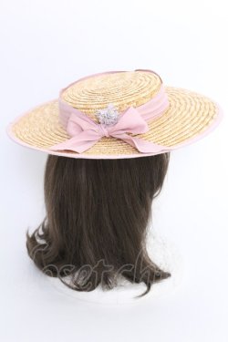 画像2: LOLITAその他 / リボンストローキャノティエ  ナチュラル×ピンク T-25-07-31-031-LO-AC-OW-ZT