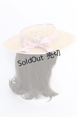 画像2: LOLITAその他 / リボンストローキャノティエ  ナチュラル×ピンク T-25-07-31-031-LO-AC-OW-ZT-K004