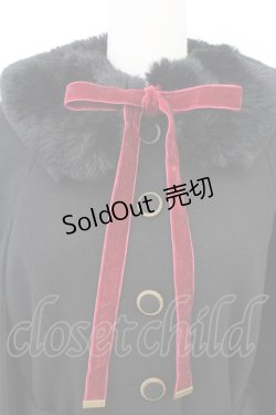 画像3: axes femme / ファー襟付ケープコート  ブラック T-25-07-31-001-AX-JA-SA-ZT-C002