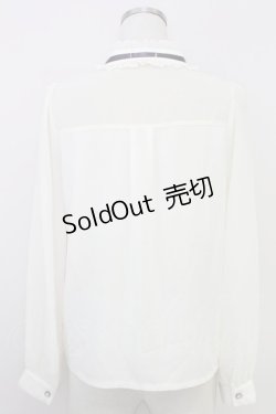 画像2: axes femme POETIQUE / 巻き薔薇デザインフリルブラウス  アイボリー T-25-07-31-005-AX-BL-SA-ZT