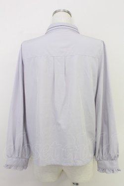 画像2: axes femme / バラブーケ刺繍リボンブラウス  ラベンダー T-25-07-31-007-AX-BL-SA-ZT