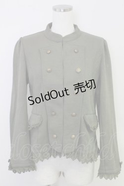 画像1: axes femme / ナポレオン風ストレッチジャケット  カーキ T-25-07-31-009-AX-JA-SA-ZT