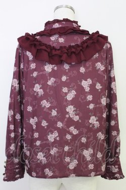 画像2: axes femme / レトロオーナメントバラ柄ブラウス  ワイン T-25-07-31-010-AX-BL-SA-ZT