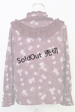 画像2: axes femme / レトロオーナメントバラ柄ブラウス  ワイン T-25-07-31-010-AX-BL-SA-ZT074