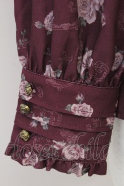 画像4: axes femme / レトロオーナメントバラ柄ブラウス  ワイン T-25-07-31-010-AX-BL-SA-ZT074