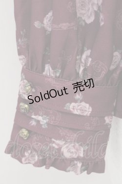 画像4: axes femme / レトロオーナメントバラ柄ブラウス  ワイン T-25-07-31-010-AX-BL-SA-ZT074