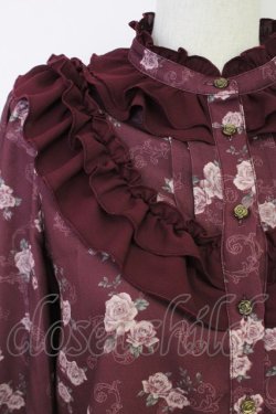 画像5: axes femme / レトロオーナメントバラ柄ブラウス  ワイン T-25-07-31-010-AX-BL-SA-ZT074