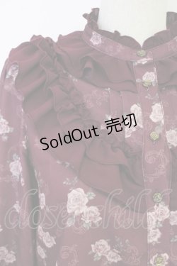 画像5: axes femme / レトロオーナメントバラ柄ブラウス  ワイン T-25-07-31-010-AX-BL-SA-ZT074