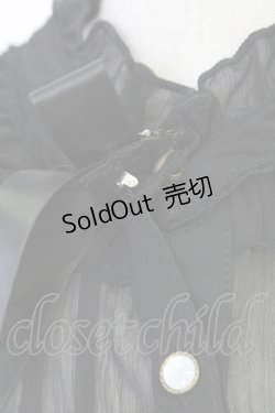 画像5: axes femme / カメオ×ジャボブローチ付ブラウス  ブラック T-25-07-31-011-AX-BL-SA-ZT074