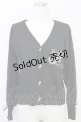 axes femme / 時計×歯車刺繍ニットカーディガン  ブラック T-25-07-31-012-AX-TO-SA-ZT