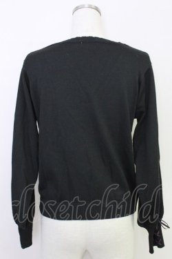 画像2: axes femme / 時計×歯車刺繍ニットカーディガン  ブラック T-25-07-31-012-AX-TO-SA-ZT