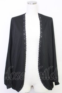 axes femme / UVカットドルマンカーディガン  黒Ｘ紫 T-25-07-31-013-AX-TO-SA-ZT34