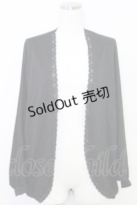 axes femme / UVカットドルマンカーディガン  黒Ｘ紫 T-25-07-31-013-AX-TO-SA-ZT34