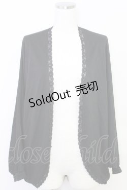 画像1: axes femme / UVカットドルマンカーディガン  黒Ｘ紫 T-25-07-31-013-AX-TO-SA-ZT34