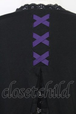 画像3: axes femme / UVカットドルマンカーディガン  黒Ｘ紫 T-25-07-31-013-AX-TO-SA-ZT