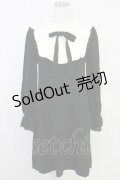 axes femme / ヨーク切替ニットワンピース  ブラック T-25-07-31-015-AX-OP-SA-ZT