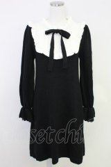 axes femme / ヨーク切替ニットワンピース  ブラック T-25-07-31-015-AX-OP-SA-ZT