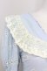 画像3: LACE MADE / フラワー刺繍長袖ワンピース M サックスＸ白 T-25-08-06-020-LO-OP-SA-ZT (3)