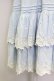 画像4: LACE MADE / フラワー刺繍長袖ワンピース M サックスＸ白 T-25-08-06-020-LO-OP-SA-ZT (4)
