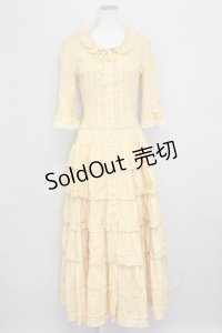 PINK HOUSE / レースリボンローンワンピース  黄色 T-25-08-06-021-LO-OP-SA-ZI