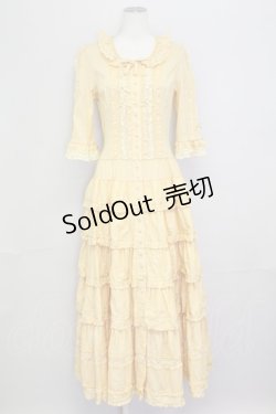 画像1: PINK HOUSE / レースリボンローンワンピース  黄色 T-25-08-06-021-LO-OP-SA-ZT