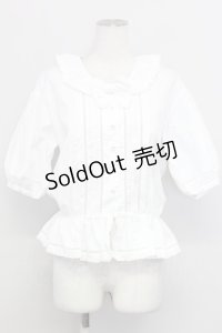 PINK HOUSE / ピンタックリボンブラウス  白 T-25-08-06-003-LO-BL-SA-ZI