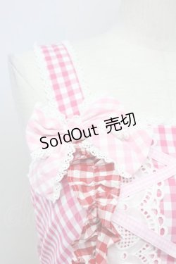 画像3: Angelic Pretty / ギンガム配色肩リボンジャンパースカート  濃ピンク×ピンク×アカ T-25-08-06-026-AP-OP-SA-ZI