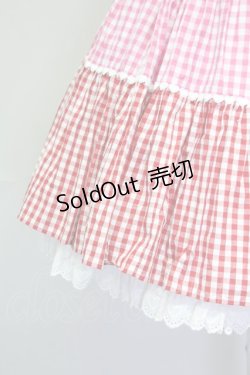 画像4: Angelic Pretty / ギンガム配色肩リボンジャンパースカート  濃ピンク×ピンク×アカ T-25-08-06-026-AP-OP-SA-ZI