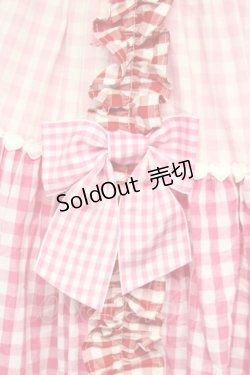 画像5: Angelic Pretty / ギンガム配色肩リボンジャンパースカート  濃ピンク×ピンク×アカ T-25-08-06-026-AP-OP-SA-ZI