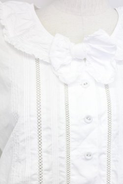 画像3: PINK HOUSE / ピンタックリボンブラウス  白 T-25-08-06-003-LO-BL-SA-ZT