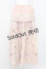 PINK HOUSE / 秋桜ブーケリボンスカート  ピンク T-25-08-06-032-LO-SK-SA-ZT