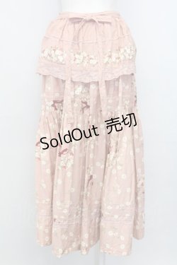 画像2: PINK HOUSE / 秋桜ブーケリボンスカート  ピンク T-25-08-06-032-LO-SK-SA-ZT