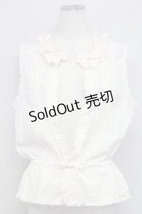 PINK HOUSE / リボンレースピンタックブラウス  アイボリー T-25-08-06-004-LO-BL-SA-ZI