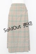 PINK HOUSE / チェックサイドベルトスカート  グリーンチェック T-25-08-06-034-LO-SK-SA-ZI