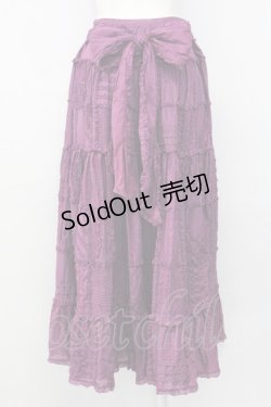 画像2: PINK HOUSE / ピコフリルパッチワークスカート  パープル T-25-08-06-035-LO-SK-SA-ZT