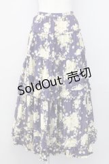 PINK HOUSE / 薔薇ブーケプリントスカート  パープル T-25-08-06-036-LO-SK-SA-ZT
