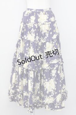 画像1: PINK HOUSE / 薔薇ブーケプリントスカート  パープル T-25-08-06-036-LO-SK-SA-ZT