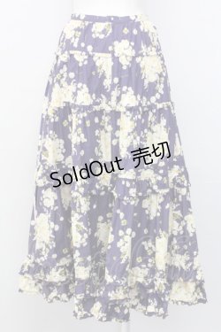 画像2: PINK HOUSE / 薔薇ブーケプリントスカート  パープル T-25-08-06-036-LO-SK-SA-ZT