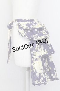 PINK HOUSE / 薔薇ブーケプリントバッスルオーバースカート  パープル T-25-08-06-037-LO-SK-SA-ZT