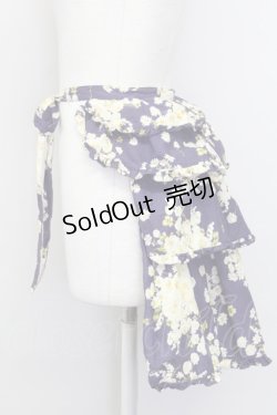 画像1: PINK HOUSE / 薔薇ブーケプリントバッスルオーバースカート  パープル T-25-08-06-037-LO-SK-SA-ZT