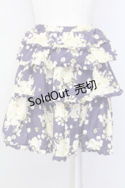 画像3: PINK HOUSE / 薔薇ブーケプリントバッスルオーバースカート  パープル T-25-08-06-037-LO-SK-SA-ZT